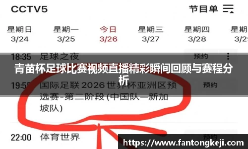 青苗杯足球比赛视频直播精彩瞬间回顾与赛程分析