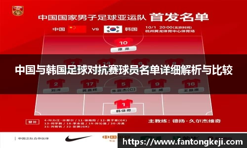 中国与韩国足球对抗赛球员名单详细解析与比较